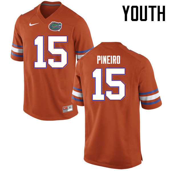 Youth Florida Gators #15 Eddy Pineiro College Football Jerseys Sale-Orange - Click Image to Close